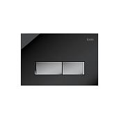 Клавиша смыва универсальная Uniglass черное стекло UNG10GBi77