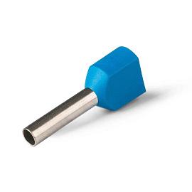 НШВИ(2) 2.5-13 (КВТ 79469) наконечник штыревой втулочный изолированный двойной синий (100 шт. п/э пакет zip-lock)