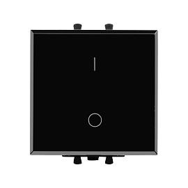 Выключатель двухполюсный одноклавишный Avanti 2 модуля 16А механизм Черный квадрат 4402222 DKC