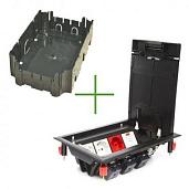 Люк в пол на 8 модулей LUK/8P с суппортом и коробкой (45х45мм) 70081+70160, пластик Ecoplast