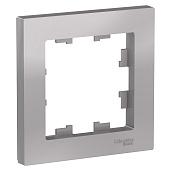 Рамка для розеток и выключателей 1 пост Atlasdesign горизонтальная алюминий ATN000301 Systeme Electric
