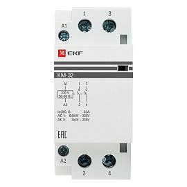 Контактор 32А 2NО (2 мод.)  Кат=230в модульный КМ (km-2-32-20) EKF