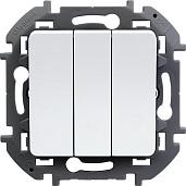 Выключатель трехклавишный INSPIRIA скрытой установки 10A 250В белый 673640 Legrand