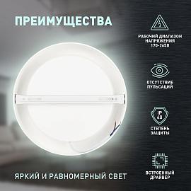 Светильник светодиодный LED 19-24-4K накладной круглый 24Вт 4000К Б0057431 ЭРА