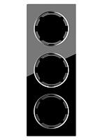 Рамка для розеток и выключателей вертикальная стеклянная тройная, цвет черный 2E52311303 OneKeyElectro