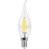 Лампа светодиодная 9 Вт E14 C35T 4000К 860Лм прозрачный 230В свеча на ветру белый 25962 Feron