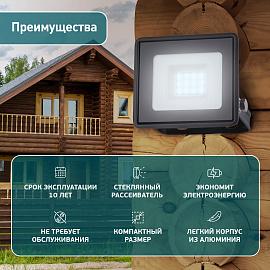 Прожектор светодиодный уличный ЭРА LPR-023-0-65K-010 10Вт 6500K 800Лм IP65 Б0052021