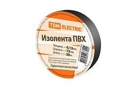 Изолента ПВХ 0,13*15мм Черная 20м SQ0526-0016 TDM