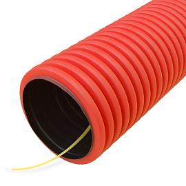 Труба гофрированная двустенная ПНД д.110мм красная гибкая тип 750 (SN16) с/з  PR15.0053 Промрукав