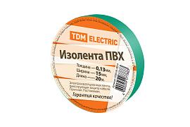 Изолента ПВХ 0,13*15мм Зеленая 20м SQ0526-0014 TDM