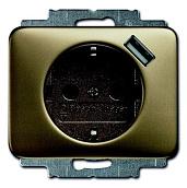 Розетка, USB заряд,16А,700мА,Alpha бронз 2011-0-6186 ABB