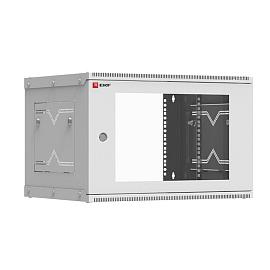 Шкаф телекоммуникационный настенный разборный 6U (600х450) дверь стекло, Astra A серия Basic ITB6G450D EKF