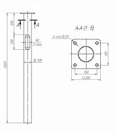 Закладная деталь фундамента ЗДФ-0,108-1,5 (К200-150-4х20)-02 для опоры 6 метров В00000639 Пересвет