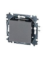 Выключатель одноклавишный LEVIT скрытой установки 10А схема 1 механизм с накладкой сталь / дымчатый чёрный 2CHH590145A6069 ABB (30м)