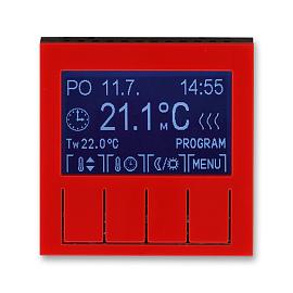 Терморегулятор (термостат) универсальный программируемый 16А красный / дымчатый чёрный 2CHH911031A4065 ABB