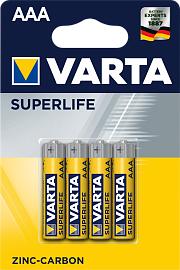 Элемент питания R03 (AAA) SuperLife 1.5В бл/4 (2003 101 414) батарейка солевая 2003101414 VARTA
