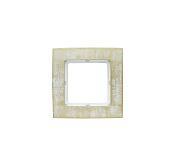 Рамка для розеток и выключателей на 1 пост серия Palazzo Vintage, белое золото, düwi 26583 2