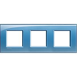 Рамка для розеток и выключателей прямоугольная, 3 поста, цвет Голубой Livinglight LNA4802M3ADLegrand
