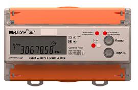 Счетчик электроэнергии трехфазный многотарифный (2 тарифа) Милур 307.21R-1L 5-10А 57,7В 0,2S/0,5 RS-485 DIN ЖКИ Милур (электросчетчик без поверки)