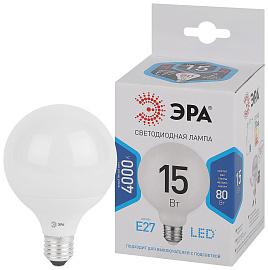 Лампа светодиодная G95-15W-4000K-E27 LED (диод, шар декор, 15Вт, нейтр, E27) (20/560) ЭРА
