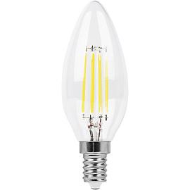 Лампа светодиодная 9 Вт , (9W) 230V E14 4000K прозрачная, LB-73, 25958, Feron