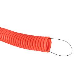 Труба гофрированнаяПНД с зондом оранжевая d63мм (15м)EKF Plast PROxima