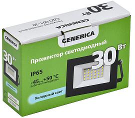 Прожектор светодиодный  30Вт СДО 001-30 2400Лм 6500К IP65 черный LPDO501-030-65-K02-G GENERICA