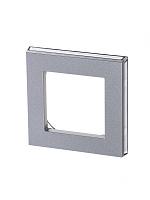 Рамка для розеток и выключателей 1 пост LEVIT серебро / дымчатый чёрный 2CHH015010A6070 ABB (30м)