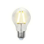 Лампа светодиодная 8 Вт E27 A60 3000К 800Лм прозрачная 220В груша (LED-A60-8W/WW/E27/CL GLA01TR) UL-00002210 Uniel