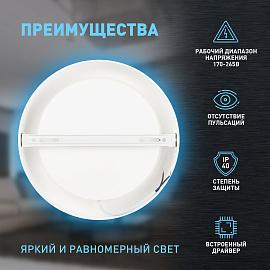 Светильник светодиодный LED 19-24-6K накладной круглый 24Вт 6500К Б0057432 ЭРА