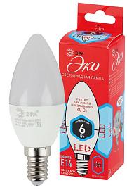 Лампа светодиодная 6 Вт E14 B35 4000К 480Лм матовая 220-240В свеча ( ECO LED B35-6W-840-E14 ) Б0020619 ЭРА