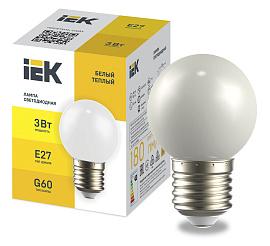 LIGHTING Лампа светодиодная декоративная G60 шар 3Вт 230В теплый белый E27 IEK