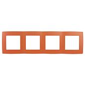 Рамка для розеток и выключателей ЭРА12 4 поста оранжевый ( 12-5004-22 ) Б0019414 ЭРА