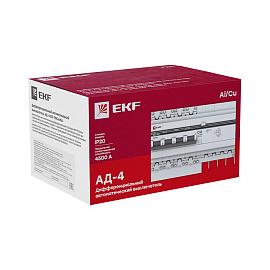 Выключатель автоматический дифференциального ток АД-4 25А 4П четырехполюсный характеристика C 4,5kA 100мА тип AC электронный защита 270В  PROxima DA4-25-100-pro EKF
