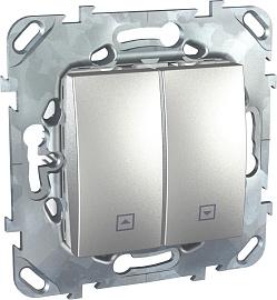 Выключатель двухклавишный для жалюзи Unica Top скрытой установки схема 4+4 нажимной механизм алюминий MGU5.207.30ZD Schneider Electric