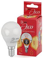 Лампа светодиодная 8 Вт E14 P45 2700К 640Лм матовая 220-240В шар ( ECO LED P45-8W-827-E14 ) Б0030022 ЭРА