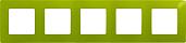 Рамка для розеток и выключателей 5 постов Etika зеленый папоротник 672545 Legrand