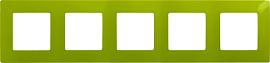 Рамка для розеток и выключателей 5 постов Etika зеленый папоротник 672545 Legrand