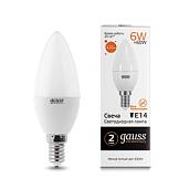 Лампа светодиодная 6 Вт E14 C35 3000K 420Лм LED Свеча Elementary 33116 GAUSS