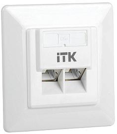 Розетка RJ45+RJ45 компьютерная внутренняя кат.5E FTP 2 порта белый CS2-1C5EF-2-1 ITK