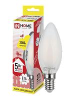 Лампа светодиодная LED-свеча-deco 5Вт 230В E14 3000К 450Лм матовая 4690612006826 IN HOME
