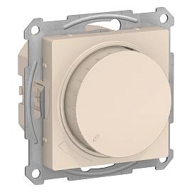 Светорегулятор (диммер) Atlasdesign скрытой установки поворотно-нажимной для всех диммируемых ламп 315Вт механизм бежевый ATN000234 Schneider Electric