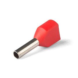 НШВИ(2) 1.0-8 (КВТ 79464) наконечник штыревой втулочный изолированный двойной красный (100 шт. п/э пакет zip-lock)
