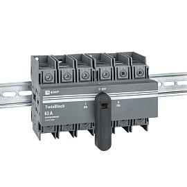 Рубильник 63A 3P реверсивный с рукояткой для прямой установки TwinBlock tb-s-63-3p-rev EKF