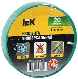 Изолента ПВХ зеленая 15х20м UIZ-13-10-K06 IEK