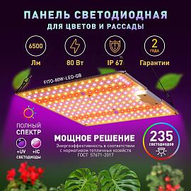 Фитопрожектор для растений светодиодный FITO-80W-LED-QB подвстной квантум борд полного спектра 80 Вт ЭРА