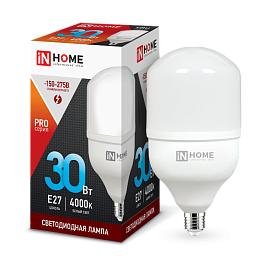 Лампа светодиодная 30 Вт LED-HP-PRO 230В E27 4000К 2700Лм 4690612031071 IN HOME