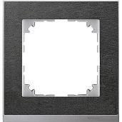 Рамка для розеток и выключателей 1 пост MERTEN M-Pure Decor SM сланец/алюминий MTN4010-3669 Systeme Electric