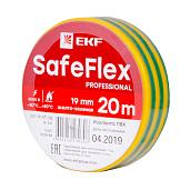 Изолента ПВХ желто-зеленая 19мм 20м SafeFlex plc-iz-sf-yg EKF