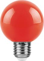 Лампа светодиодная 3 Вт E27 G60 матовая 230В шар красный LB-371 25905 Feron